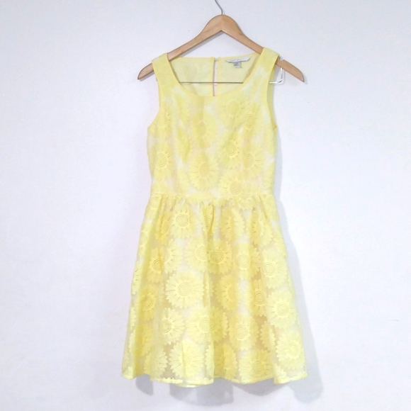 Lauren Conrad Sunflower Embroidered A-line dress - Picture 1 of 3